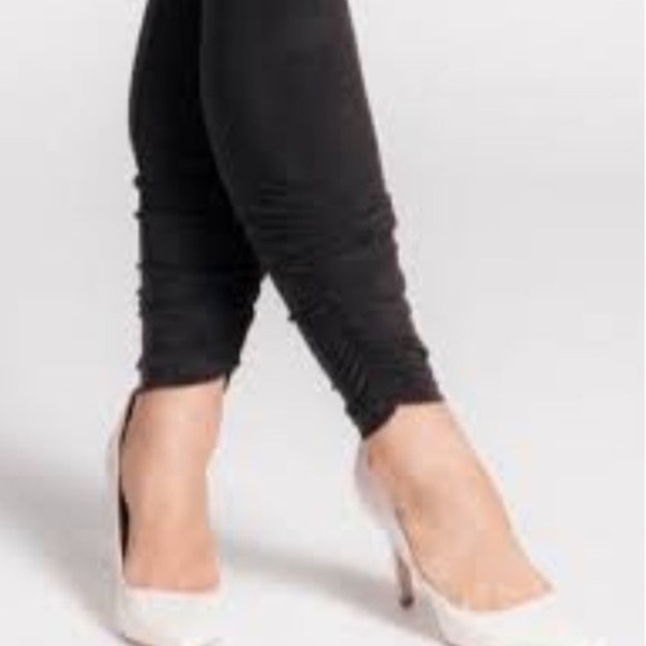 Sympli Black Elastic Waist Jersey Knit Wrinkle Resistant Ruched Cuff Legging - Picture 7 of 7